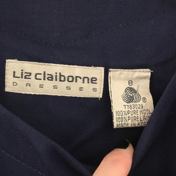 Vintage Liz Claiborne Navy Blue Blazer Coat dress. Size 8, fit like a size 6. - Picture 2 of 7